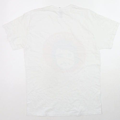 Gildan Mens White Cotton T-Shirt Size M Crew Neck - Red Richardson Stay Toxic