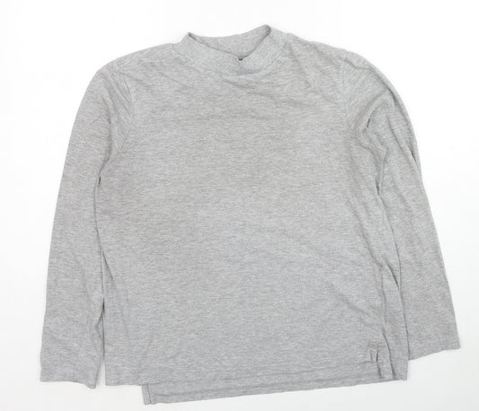 NEXT Womens Grey Cotton Basic T-Shirt Size 14 Mock Neck
