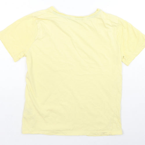 H&M Boys Yellow Cotton Basic T-Shirt Size 8-9 Years Crew Neck Pullover - Age 8-10