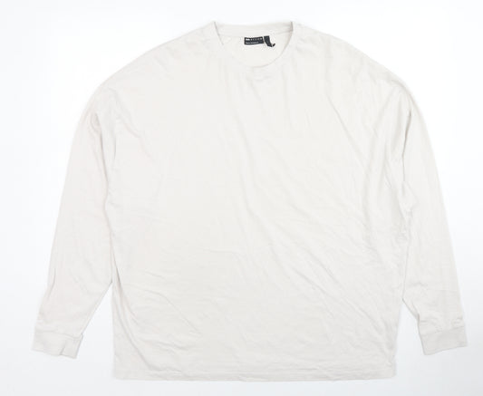 ASOS Mens Ivory Cotton T-Shirt Size L Crew Neck