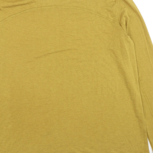 GOODMOVE Womens Yellow Viscose Basic T-Shirt Size 12 Round Neck