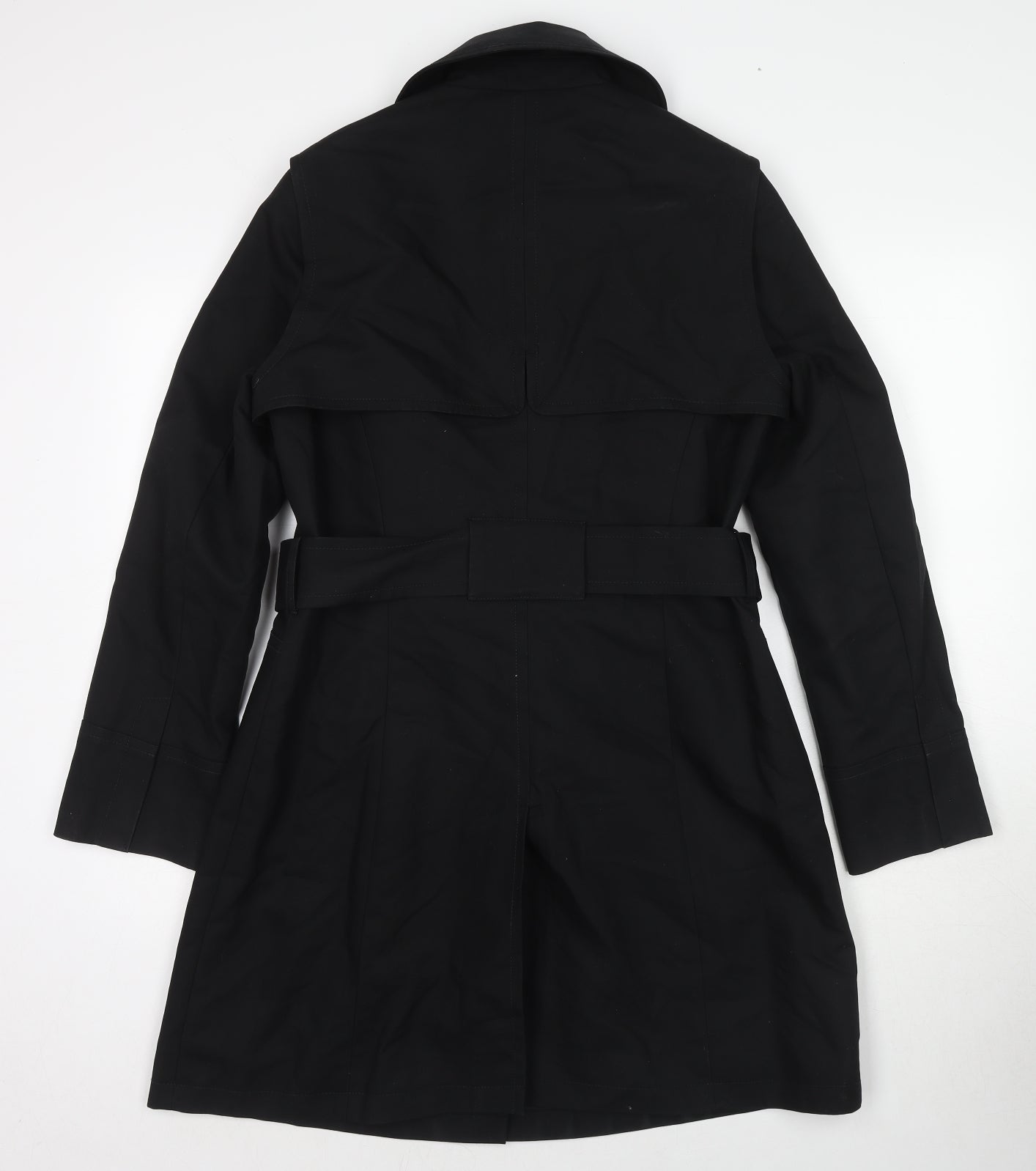 Marks and Spencer Womens Black Trench Coat Coat Size 12 Button