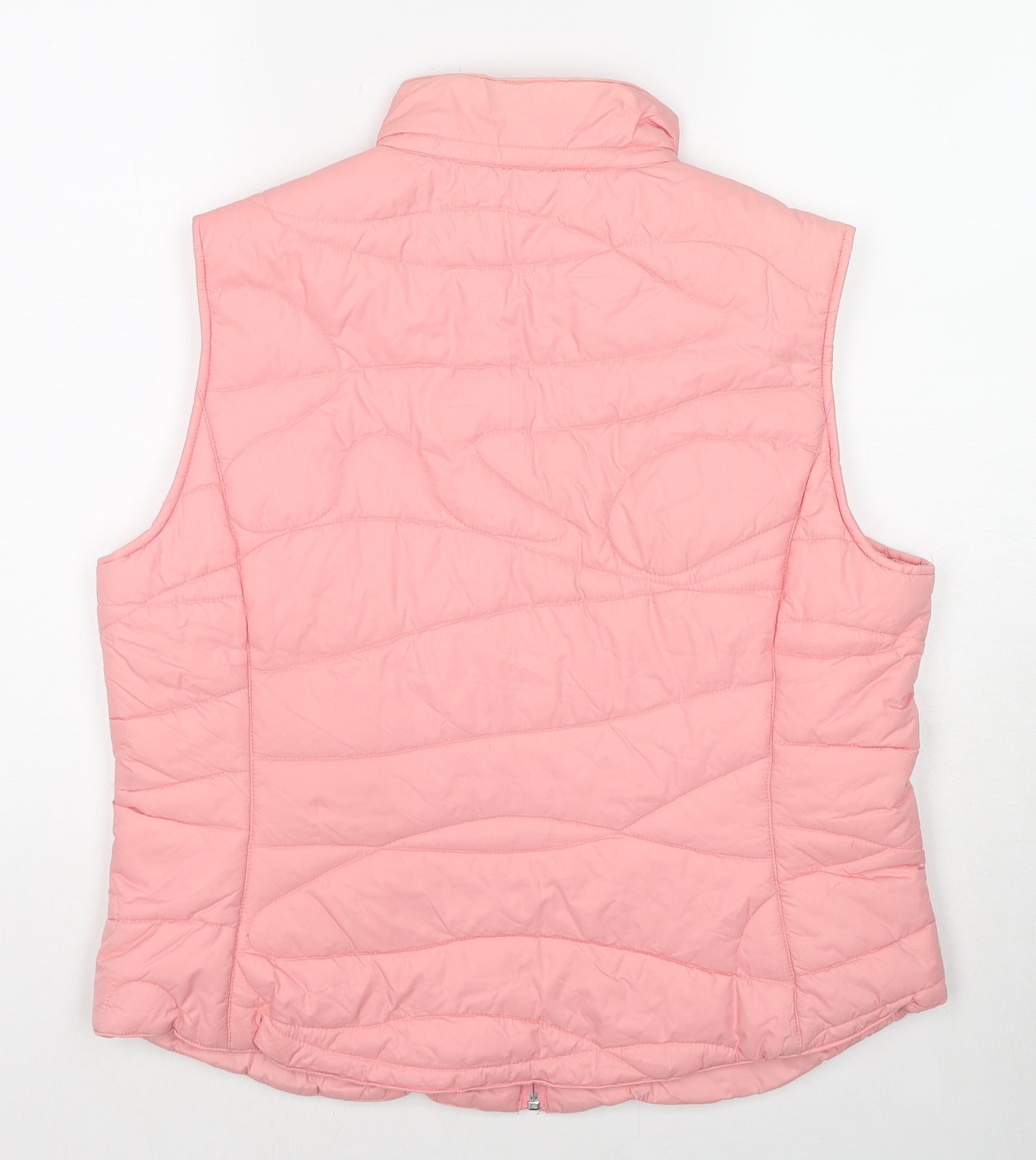 Per Una Womens Pink Gilet Jacket Size L Zip - Flower Details
