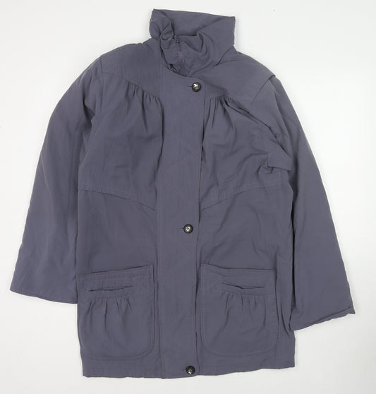 Telemac Womens Purple Parka Coat Size 10 Zip