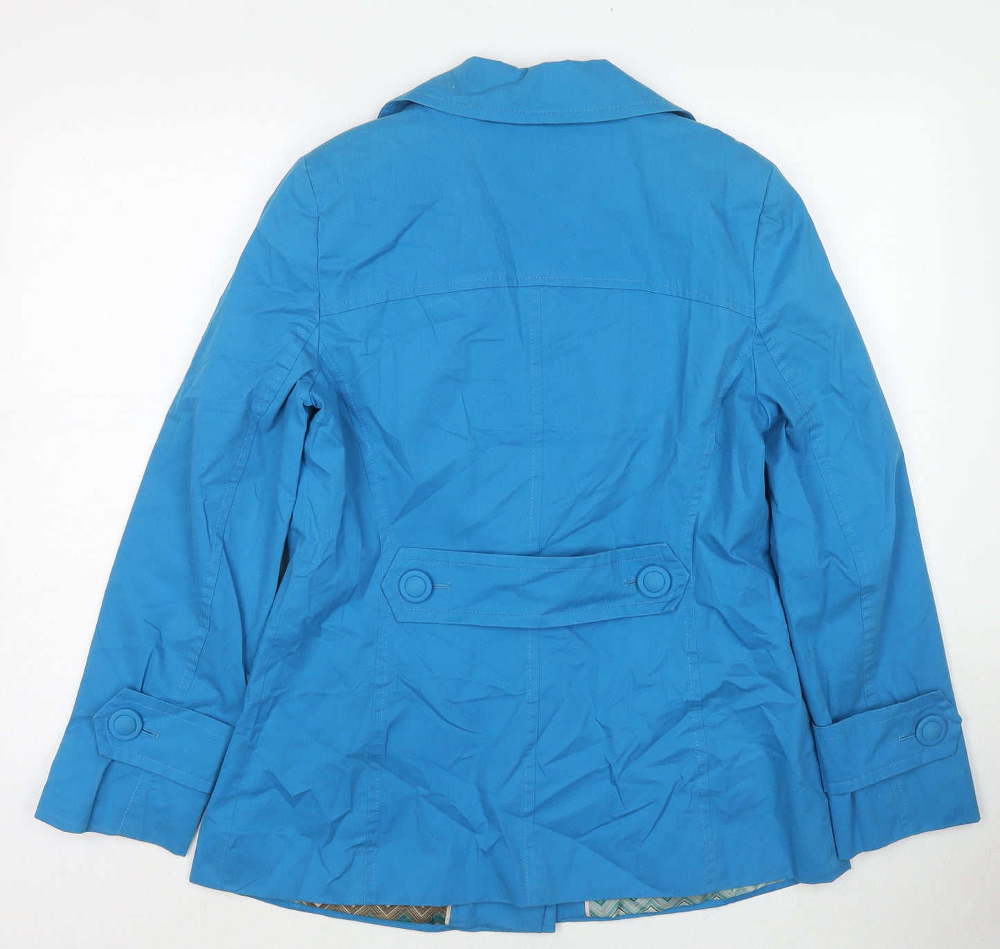 Per Una Womens Blue Trench Coat Coat Size 12 Button