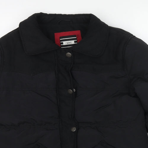 NEXT Womens Black Puffer Jacket Jacket Size 10 Zip
