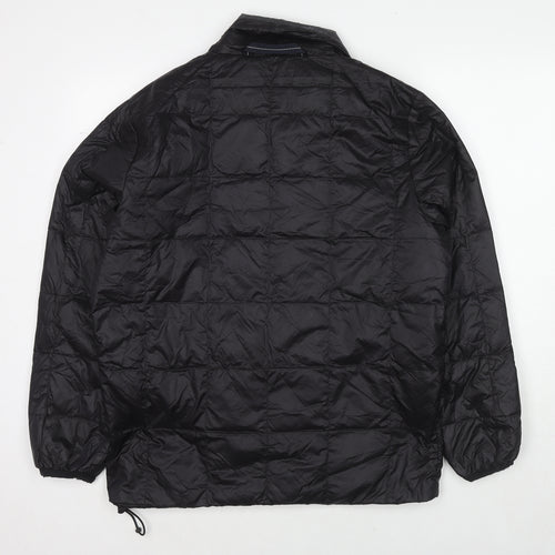 Puffa Mens Black Puffer Jacket Coat Size L Zip