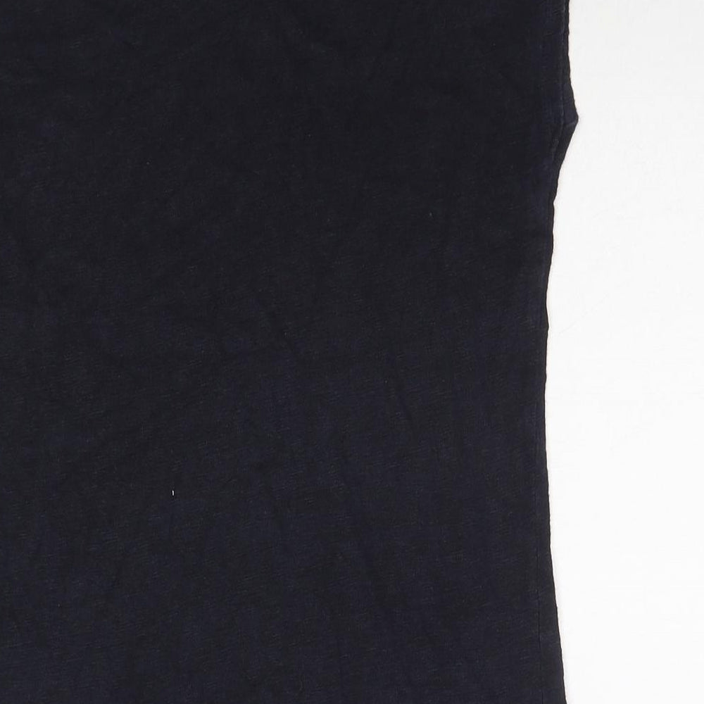 Boden Womens Black Paisley Cotton Basic T-Shirt Size 8 Round Neck - Bobble Trim