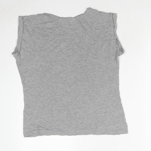 New Look Womens Grey Cotton Basic Tank Size 8 Round Neck - French