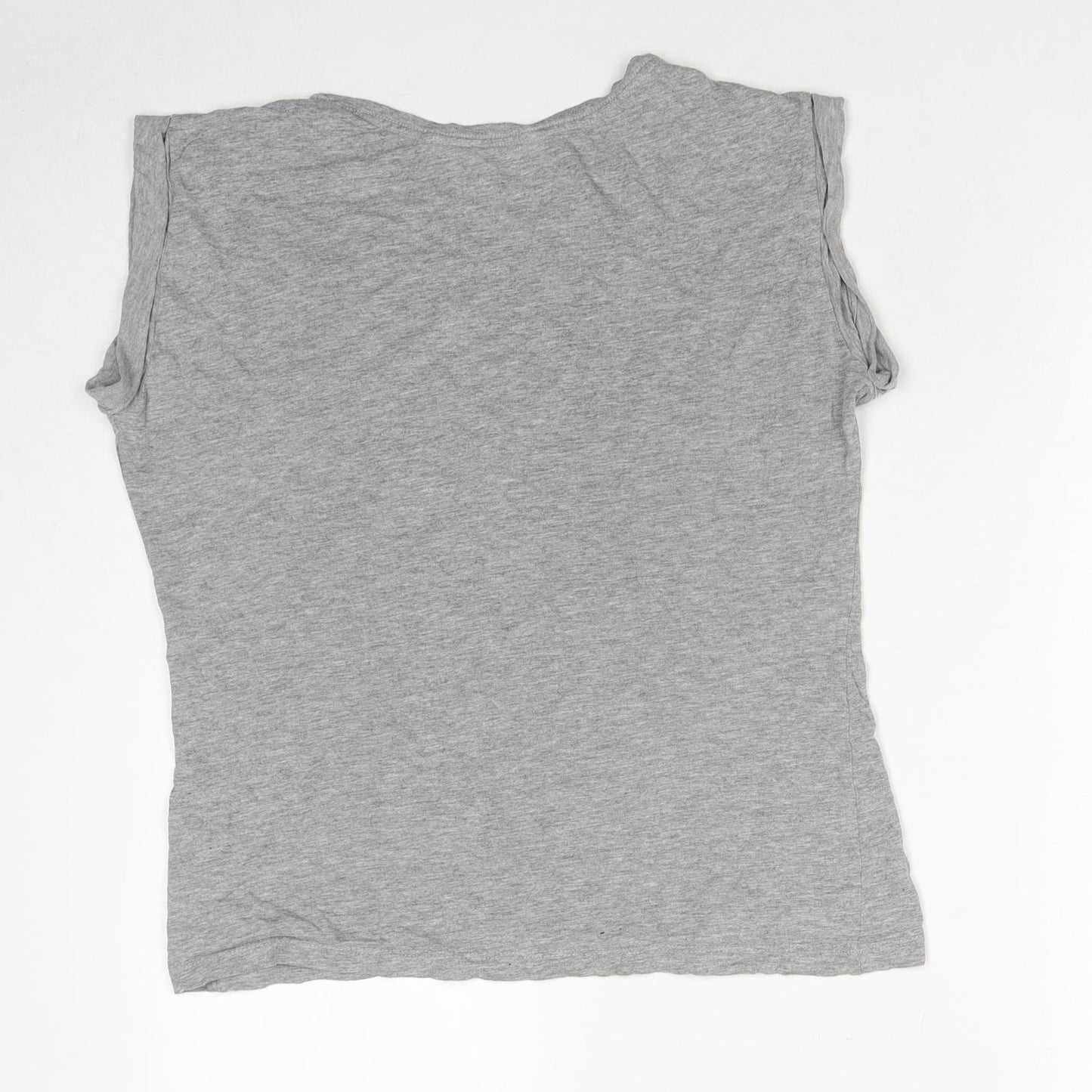 New Look Womens Grey Cotton Basic Tank Size 8 Round Neck - French