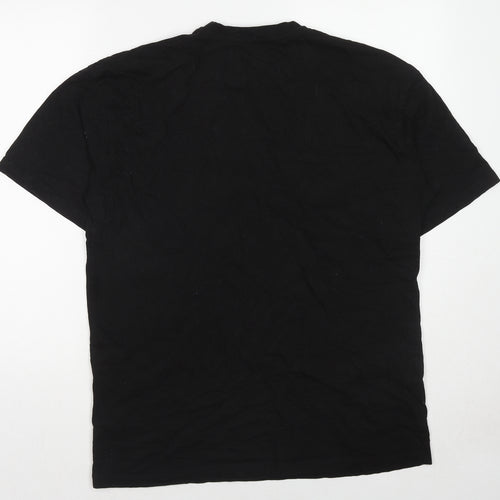 PRETTYLITTLETHING Womens Black Cotton Basic T-Shirt Size M Round Neck