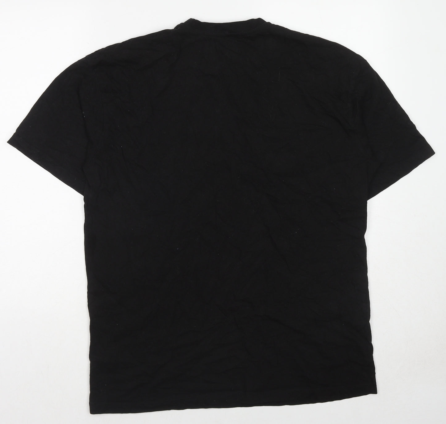 PRETTYLITTLETHING Womens Black Cotton Basic T-Shirt Size M Round Neck