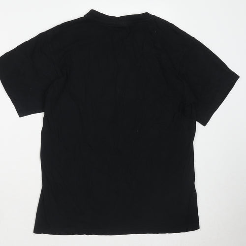 B&C Womens Black Cotton Basic T-Shirt Size S Round Neck - Slovakia, Bratislava, Clouds