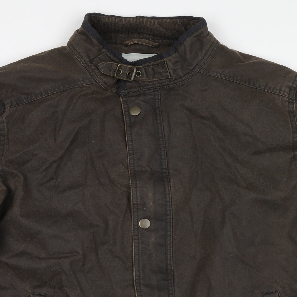 Greenwoods Mens Brown Bomber Jacket Coat Size M Zip