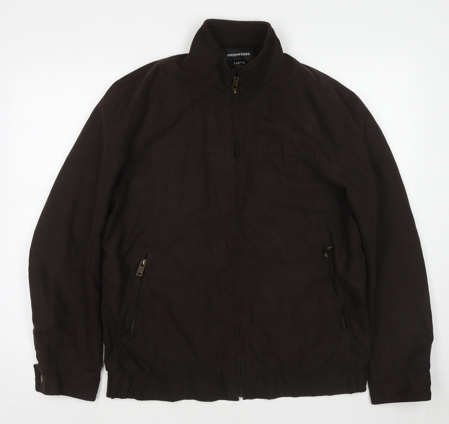 Greenwoods Mens Brown Bomber Jacket Jacket Size M Zip