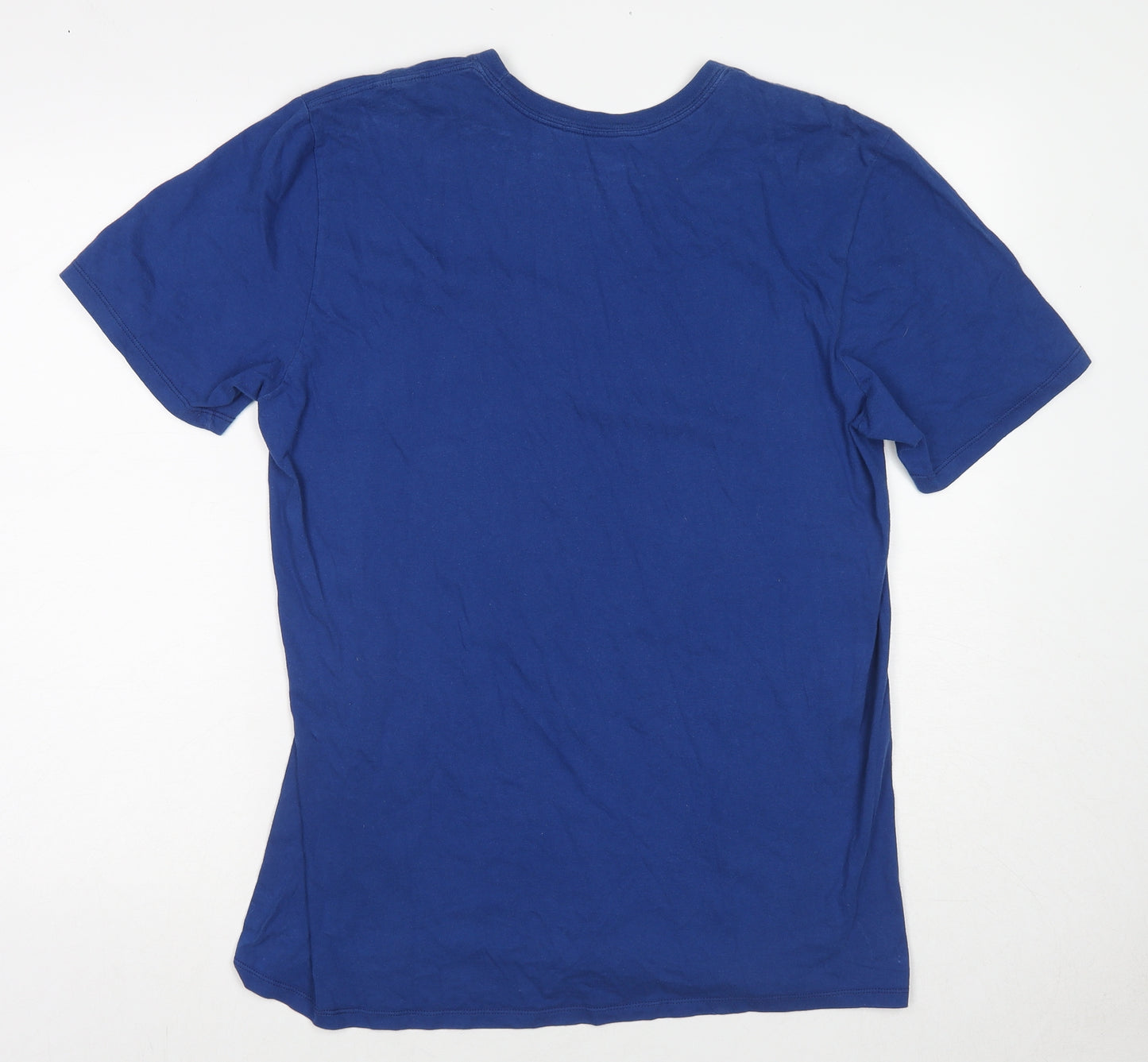 Nike Mens Blue Cotton T-Shirt Size L Round Neck