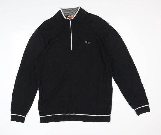 PUMA Mens Black Acrylic Henley Sweatshirt Size XL