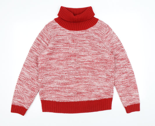 Alison Craig Womens Red Roll Neck Acrylic Pullover Jumper Size 12
