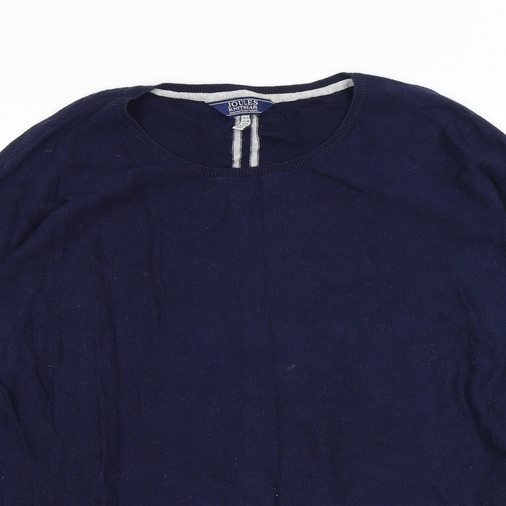 Joules Womens Blue Round Neck Cotton Pullover Jumper Size 12