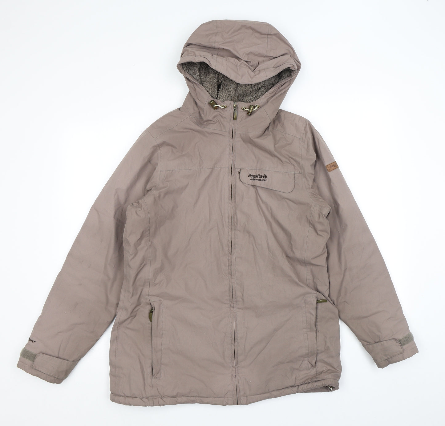 Regatta Womens Brown Rain Coat Jacket Size 12 Zip