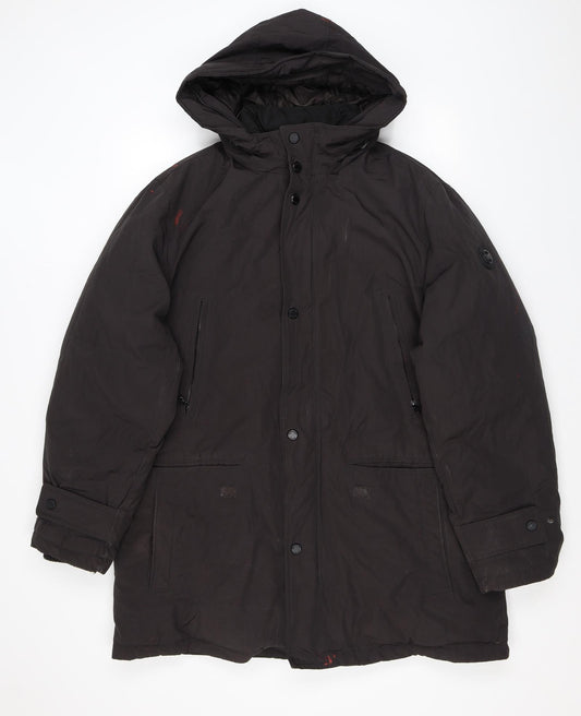 Michael Kors Womens Black Parka Jacket Size L Zip