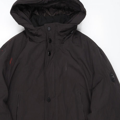 Michael Kors Womens Black Parka Jacket Size L Zip