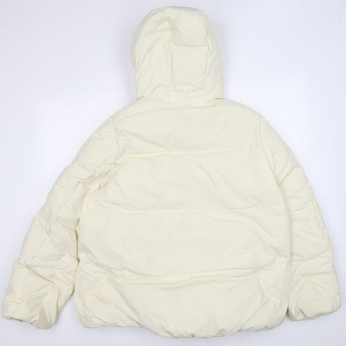 Uniqlo Womens Ivory Puffer Jacket Coat Size XL Zip