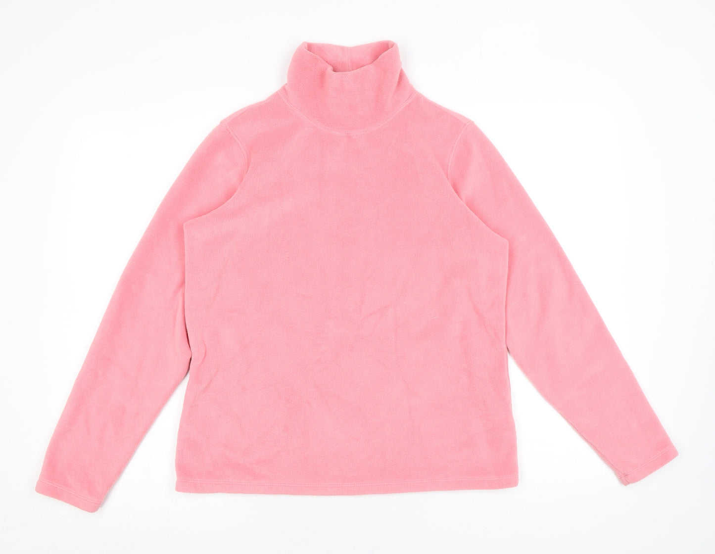 Lands' End Womens Pink High Neck Polyester Pullover Jumper Size S