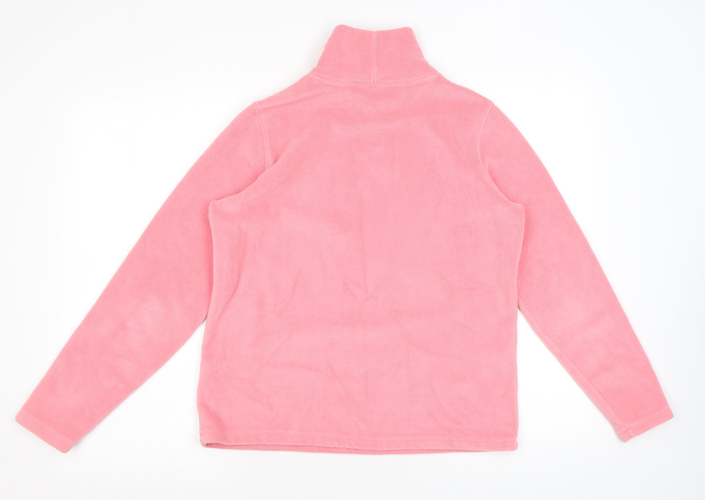 Lands' End Womens Pink High Neck Polyester Pullover Jumper Size S