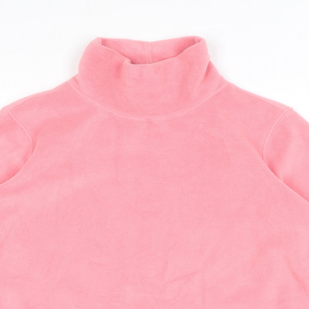 Lands' End Womens Pink High Neck Polyester Pullover Jumper Size S