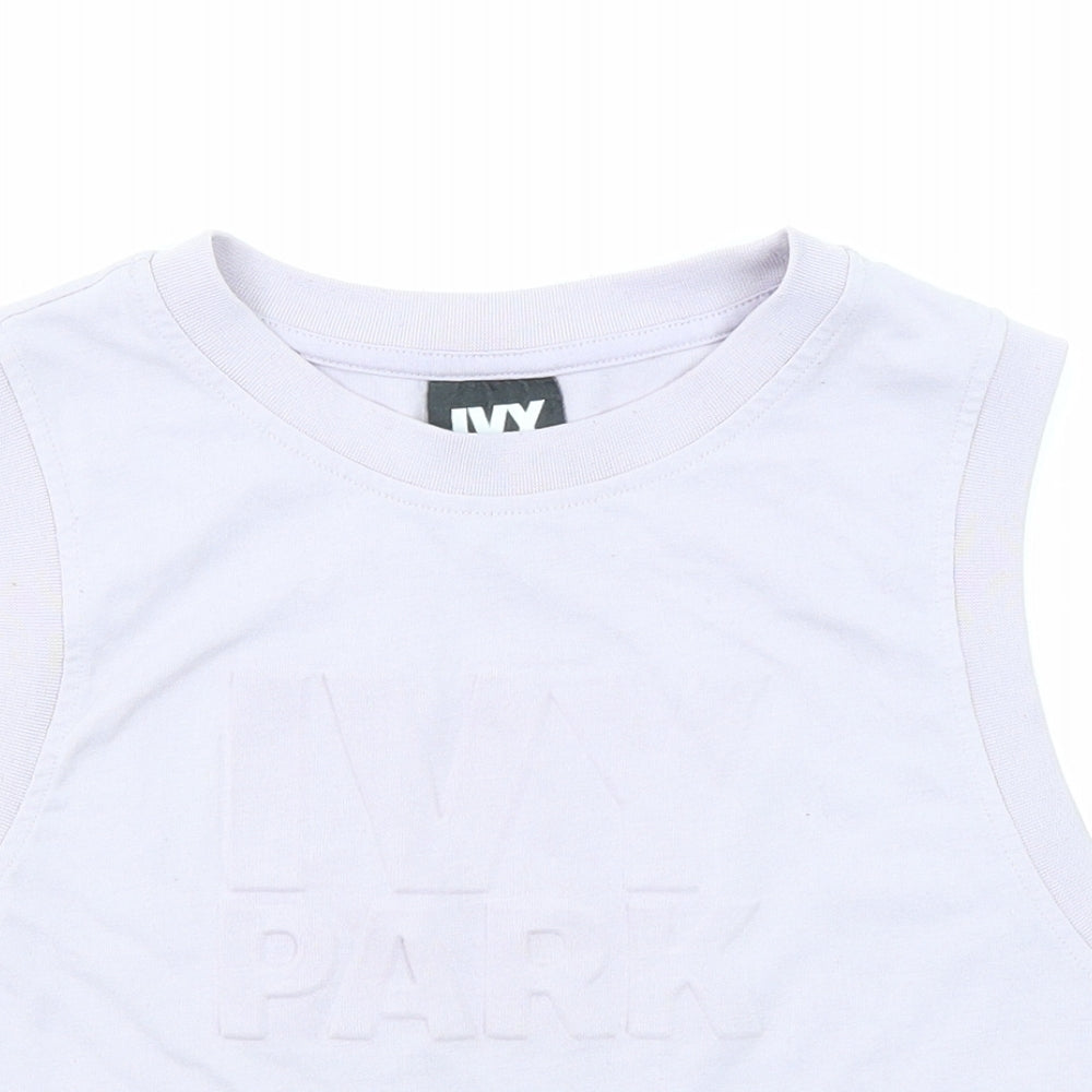 IVY PARK Womens Purple Polyester Basic Tank Size XS Round Neck