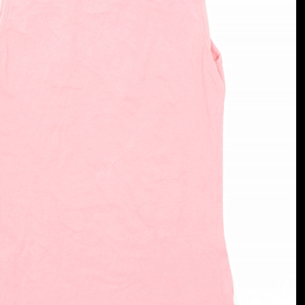 H&M Girls Pink Cotton Basic Tank Size 11-12 Years Round Neck Pullover