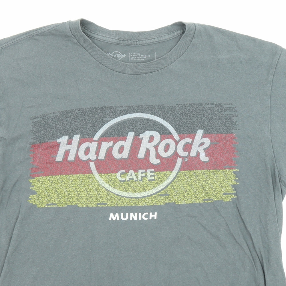 Hard Rock Mens Grey Cotton T-Shirt Size M Crew Neck