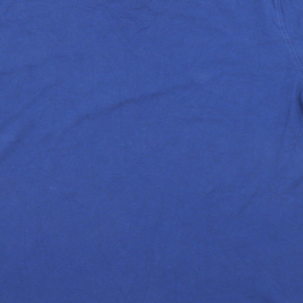 Marks and Spencer Mens Blue Cotton T-Shirt Size L Crew Neck