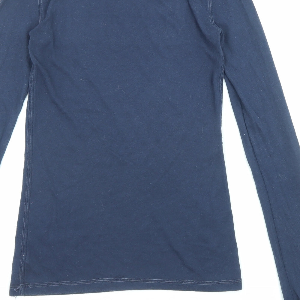 Abercrombie & Fitch Womens Blue Cotton Basic T-Shirt Size S Round Neck