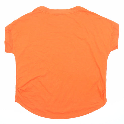 NEXT Womens Orange Cotton Basic T-Shirt Size 18 Round Neck