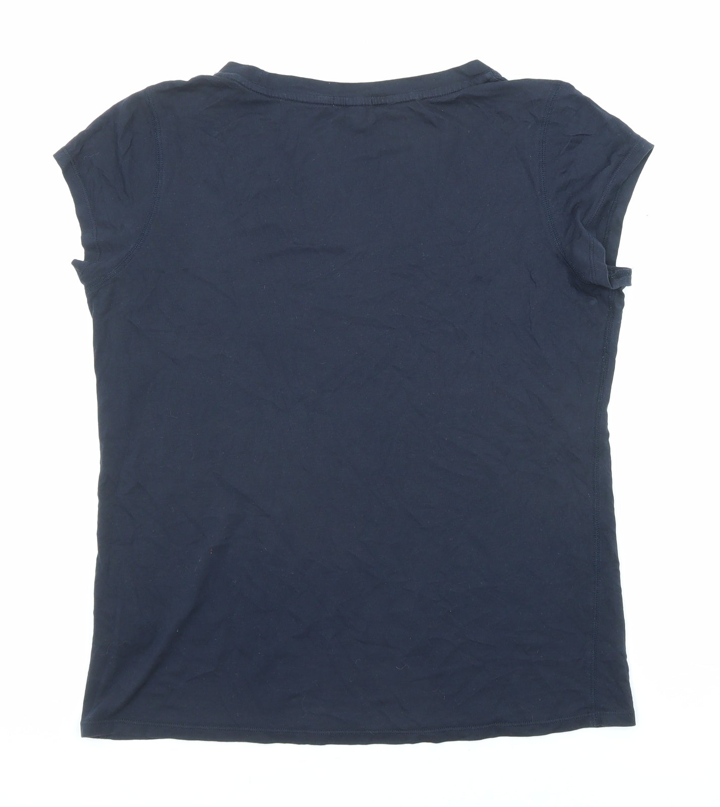 Jigsaw Womens Blue Cotton Basic T-Shirt Size L Round Neck