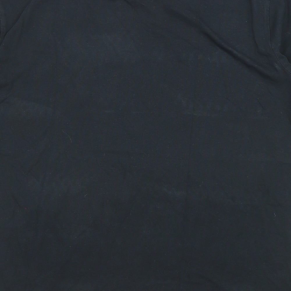 Peter Storm Mens Black Cotton T-Shirt Size M Crew Neck - Union Jack