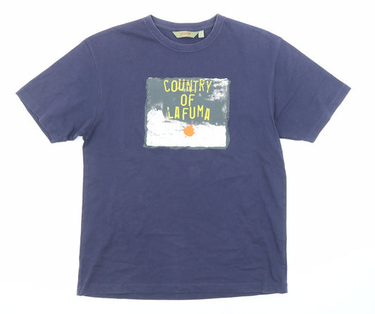 Lafuma Mens Blue Cotton T-Shirt Size S Crew Neck - Country of lafuma