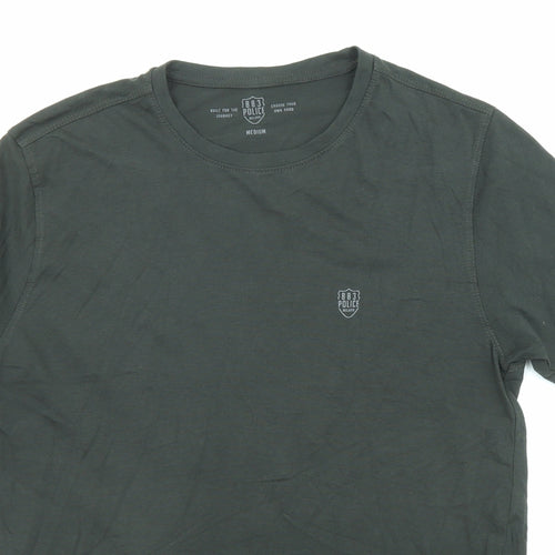 883 Police Mens Green Cotton T-Shirt Size M Crew Neck