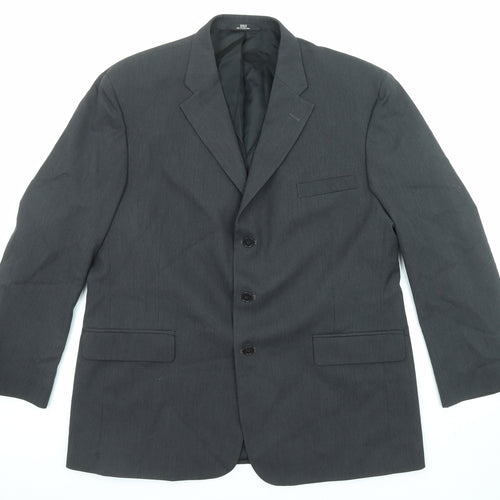 Haggar Mens Black Polyester Jacket Suit Jacket Size 46 Regular