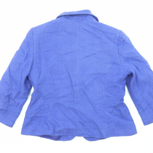 Precis Womens Blue Jacket Blazer Size 12 Button