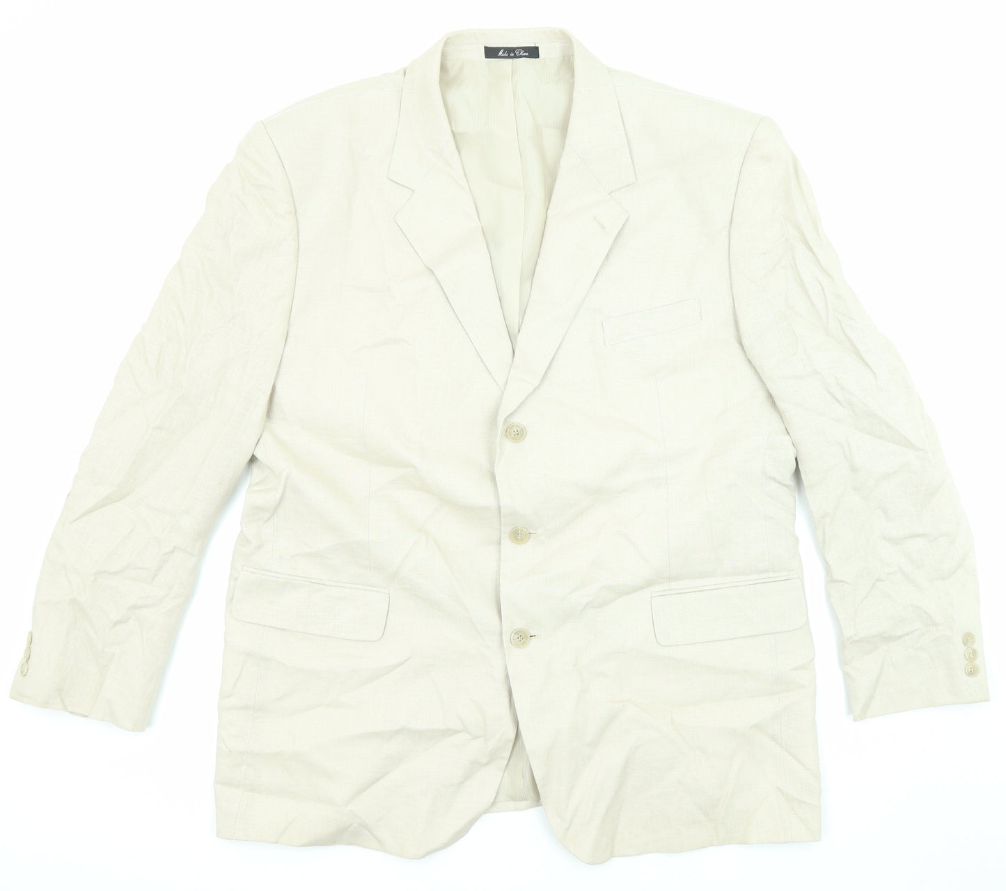 Calvin American Mens Beige Linen Jacket Suit Jacket Size 46 Regular