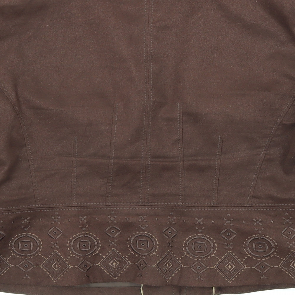 Marks and Spencer Womens Brown Jacket Size 16 Hook & Eye