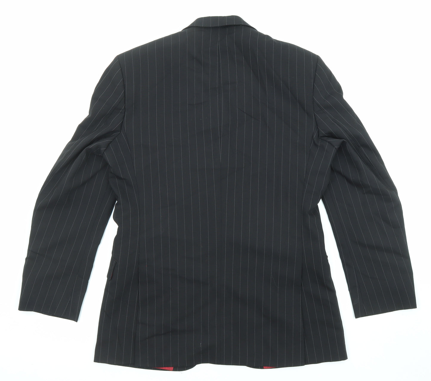 Limehaus Mens Black Striped Wool Jacket Suit Jacket Size 38 Regular