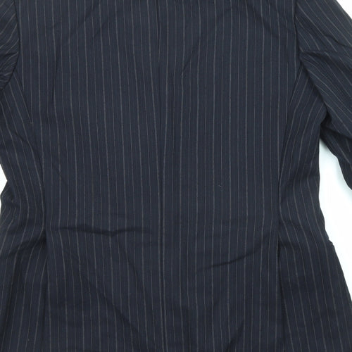Harrods Mens Blue Striped Wool Jacket Suit Jacket Size 42 Regular