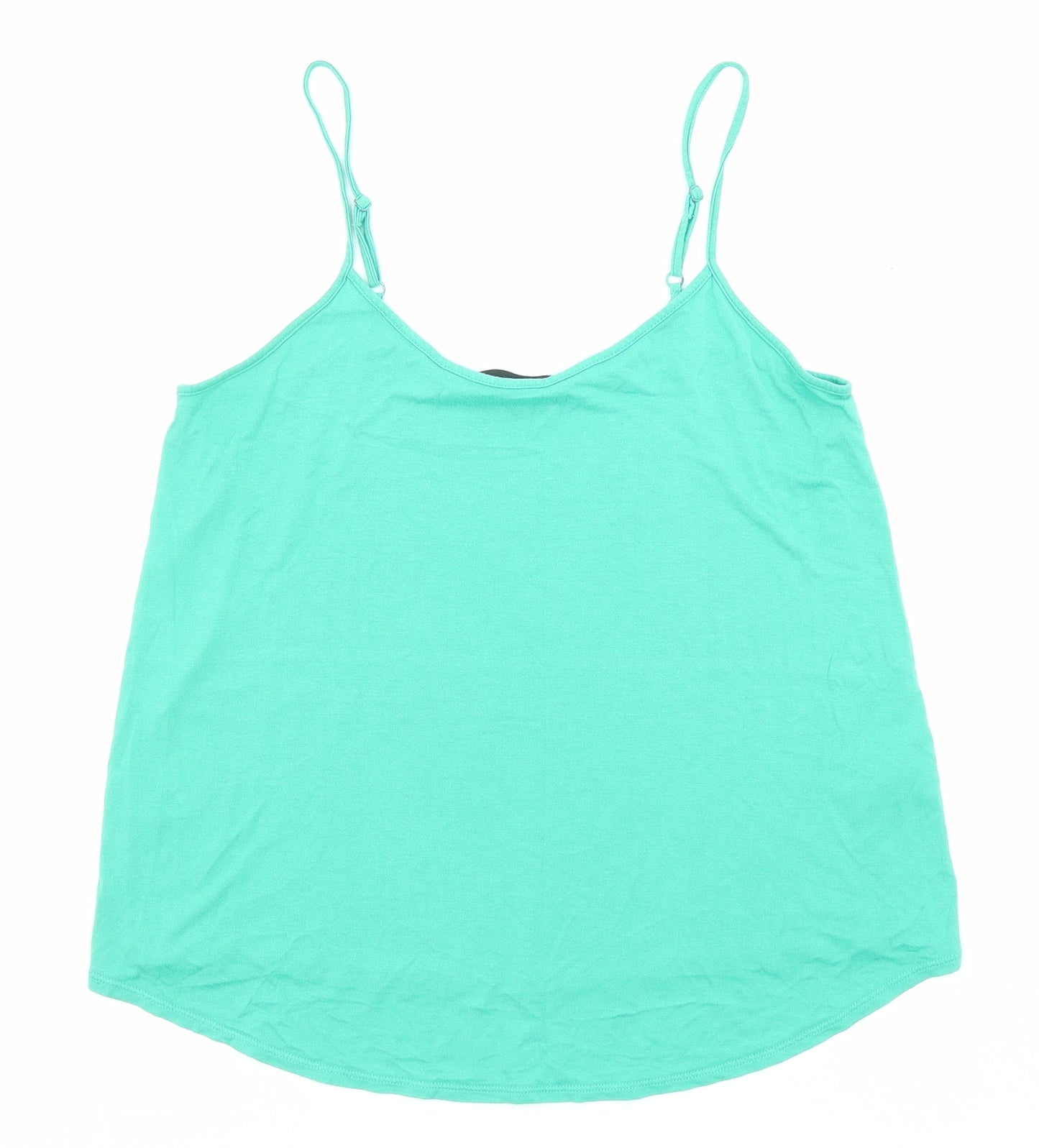 Dorothy Perkins Womens Green Viscose Basic Tank Size 10 Round Neck