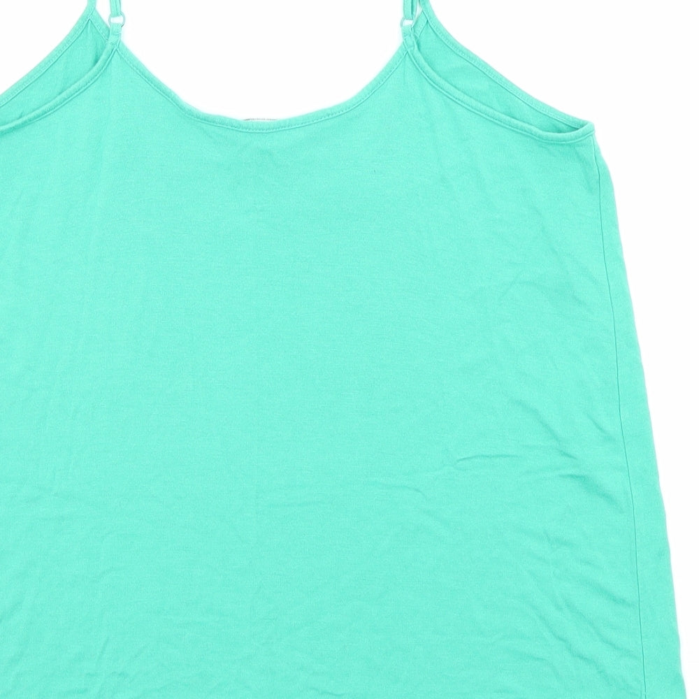 Dorothy Perkins Womens Green Viscose Basic Tank Size 10 Round Neck