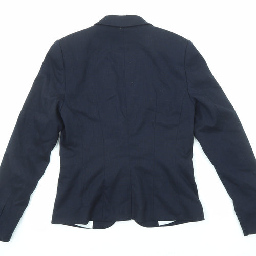 H&M Womens Blue Polyester Jacket Blazer Size 8