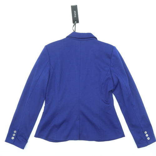 Fransa Womens Blue Polyester Jacket Blazer Size 8
